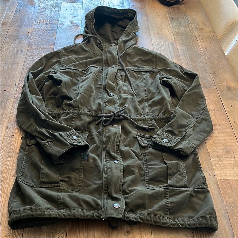 ABERCROMBIE & FITCH Women's Medium Olive Green Army Parka Jacket